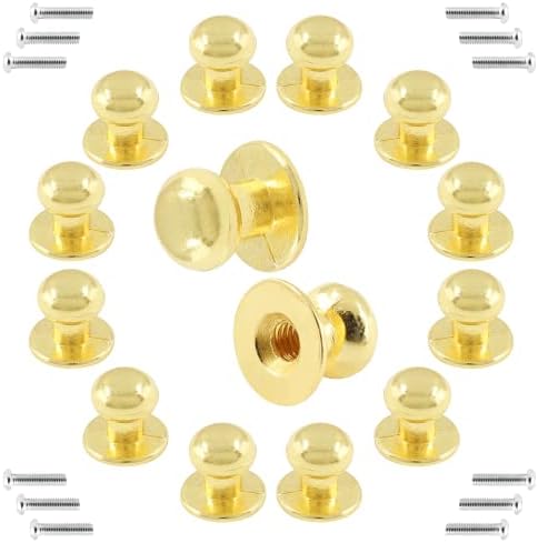 12Pcs Mini Round Head Knobs Gold Finish