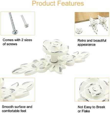Waziaqoc 5 Pack Euro Rose Cabinet Knobs with Backplate 1