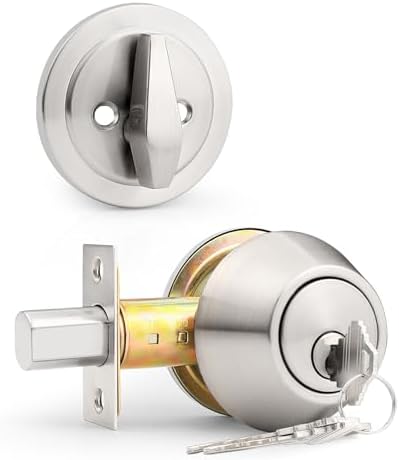 Secure Modern Satin Nickel Deadbolt