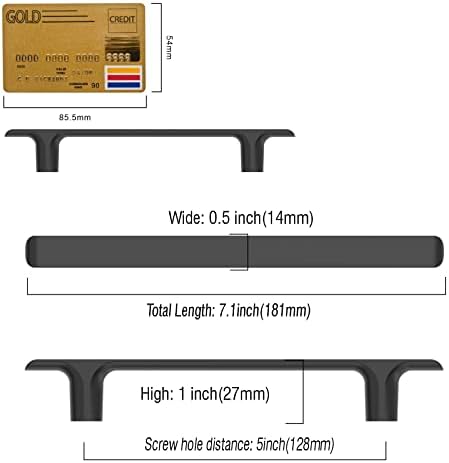 Amerdeco 10-Piece Matte Black Cabinet Pulls for Kitchen Bathroom