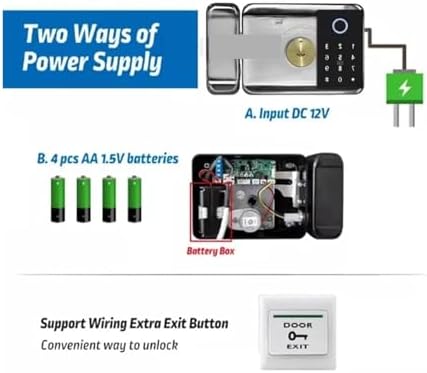 Smart Outdoor Door Lock with Fingerprint Waterpump Protection Tuya App Control
