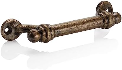 CRAFTSMAN ROAD 6 Inch Antique Brass Cast Iron Pull Handles Set of 4