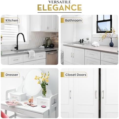Southern Hills Brushed Nickel Cabinet Pulls - 96mm Satin Nickel Drawer Handles
