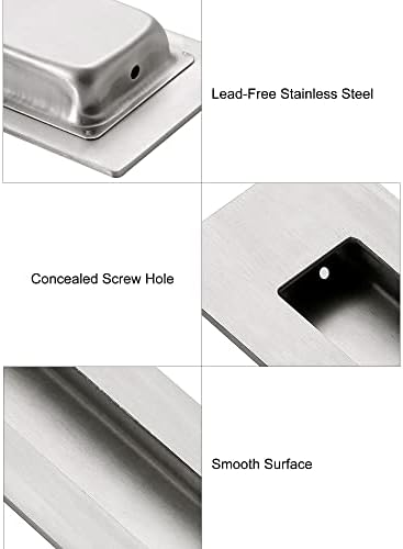 6 inch 2 pack recessed flush pull stainless steel handle