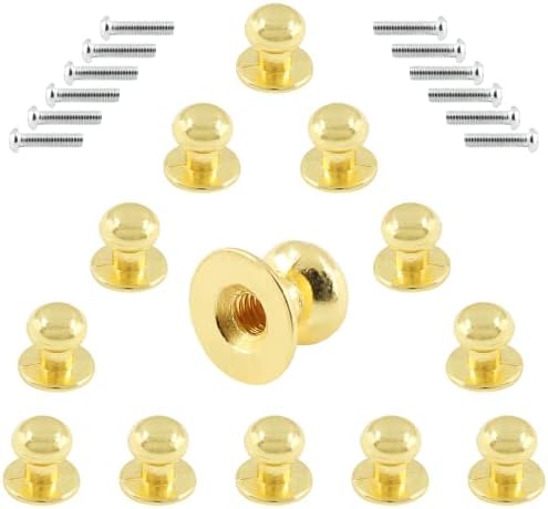 12Pcs Mini Round Head Knobs Gold Finish