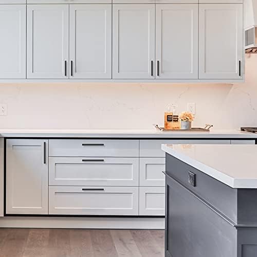 Amerdeco 10-Piece Matte Black Cabinet Pulls for Kitchen Bathroom