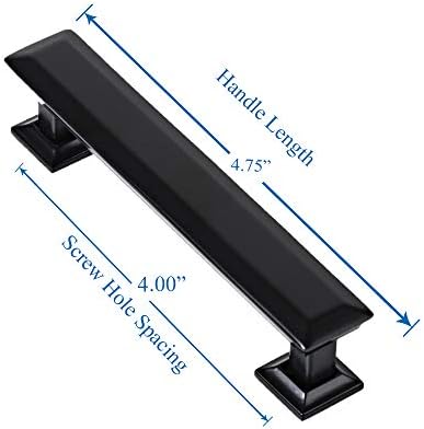 Southern Hills 4 Inch Matte Black Cabinet Pulls - Pack of 5