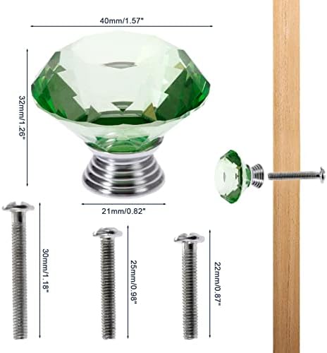 Mtsooning 40mm Green Crystal Knob 2PCS Set