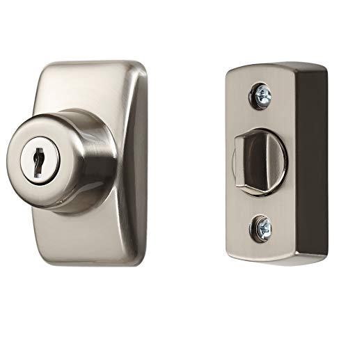 Ideal Security Key-Lock Satin Silver Storm Screen Door Deadbolt
