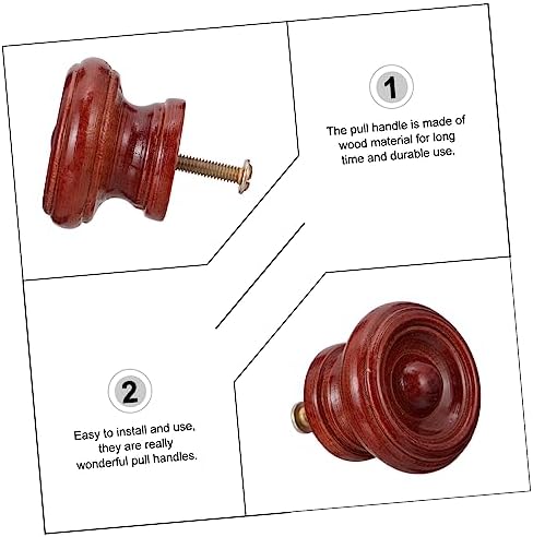 12pcs Brown Wood Drawer Pull Cabinet Hardware