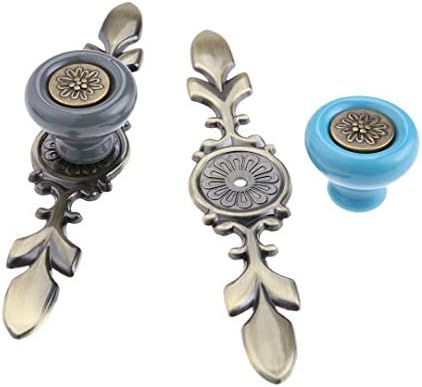Retro Knob Handles for Kitchen Wardrobe - 6 Pc Set
