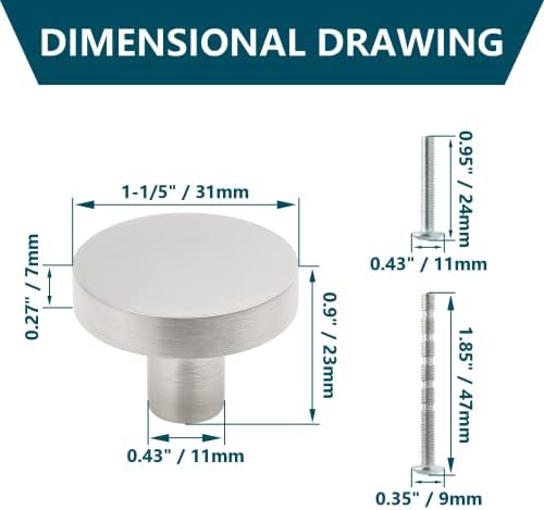 Twist-Proof 12Pack Brushed Nickel Cabinet Knobs for Dressers