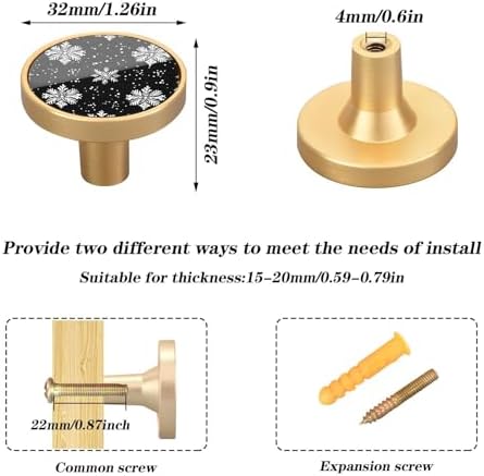Custom Snowflake Gold Knobs 4-Pack