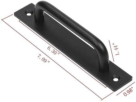 Metal Heavy Duty Barn Door Handle 4 Pcs L Black
