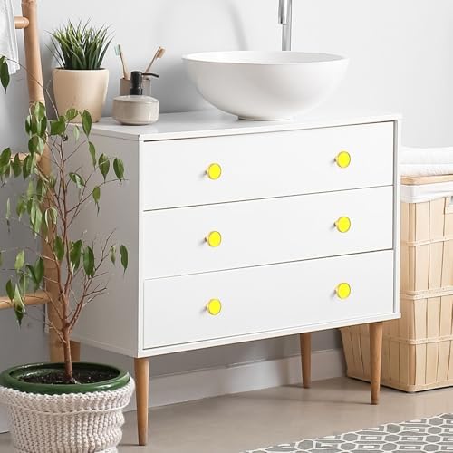 Customizable Fluorescent Yellow Kitchen Cabinet Knobs and Handles 4-Pack