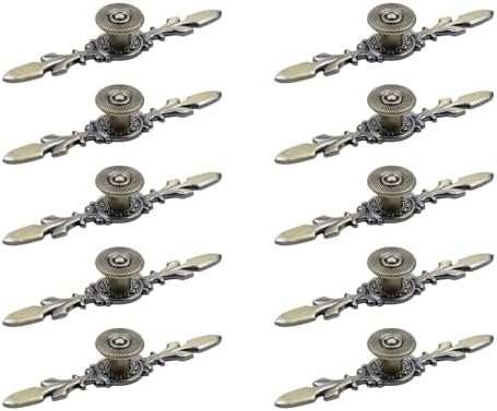 10 Pcs Green Bronze Cabinet Knobs with Plates Handles