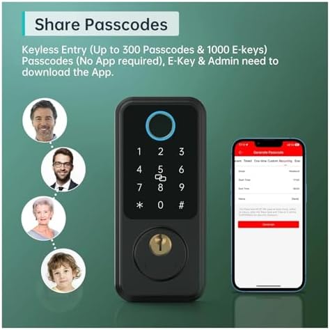 Smart Security Design Fingerprint Wi-Fi Door Lock with Style