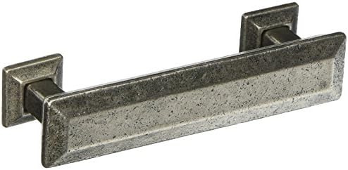 Laurey MNG Hardware Poise Pull with Back Plate 3 Distressed Pewter