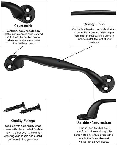 4 Pcs Black Cast Iron Barn Door Pull Handles