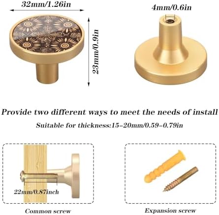 Customizable Mandala Gold Cabinet Knobs 4 Pack