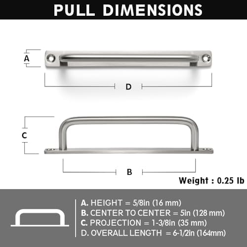 12-Piece Set 5 Ceter to Center cabinet pulls Brushed Nickel
