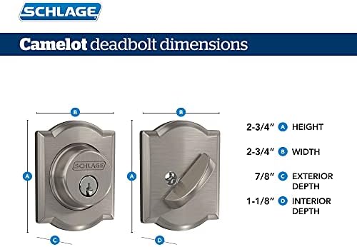 SCHLAGE B60 N CAM 609 Deadbolt with Camelot Trim Keyed 1 Side