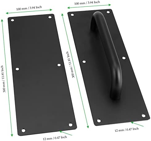 4 pcs 12 x 4 Inch Black Stainless Steel Door Handle