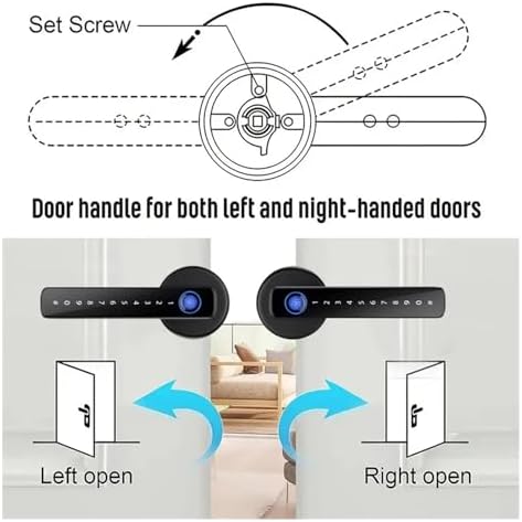 FJZKTEG Biometric Door Lock with Password Fingerprint Security Silver