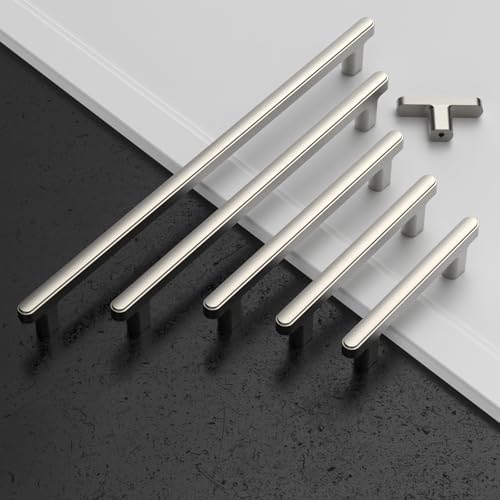 Amerdeco 10 Pack Brushed Satin Nickel Cabinet Pulls 5 Inch Hole Center 1