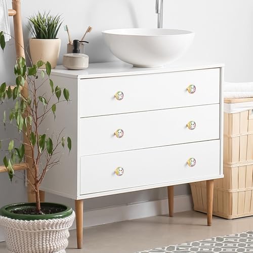 Customizable Cartoon Cute White Bird Knobs for Bookcases Pack of 4