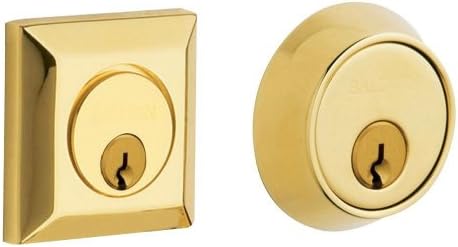 Baldwin 8255 Squared Double Cylinder Deadbolt Non Lacquered Brass