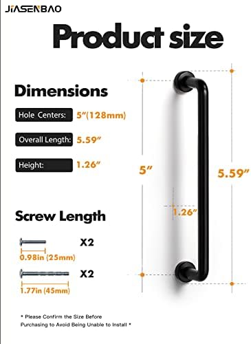 JIASENBAO 5 Inch Hole Center Cabinet Pulls 10 Pack Modern Matte Drawer Handles