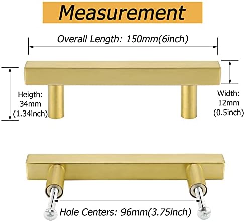 GoldenWarm Brushed Gold Cabinet Pulls