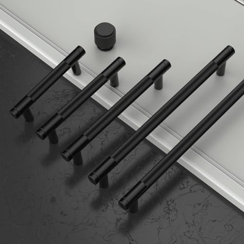 Amerdeco 30-Piece Matte Black Cabinet Pulls for Kitchen Bathroom Dresser Cabinets