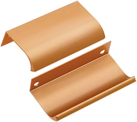 BokWin 6Pcs 80mm Modern Style Concealed Drawer Handles in Rose Gold