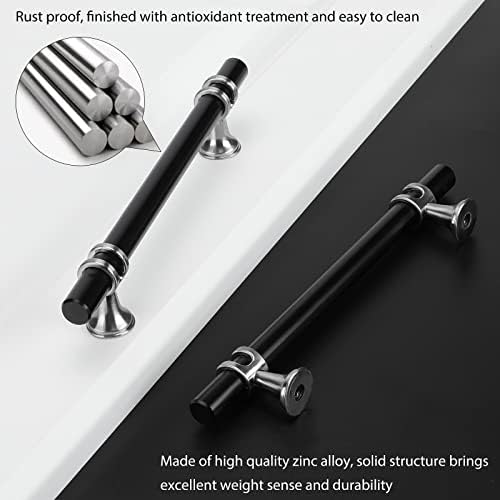 10-Piece Black Brushed Nickel Cabinet Handles for Rergy