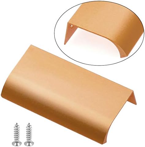 BokWin 6Pcs 80mm Modern Style Concealed Drawer Handles in Rose Gold