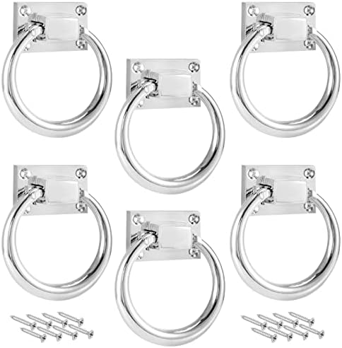 SHEUTSAN 6-Piece 80mm ChairCabinet Back Pull Set with Silver Handles Screws