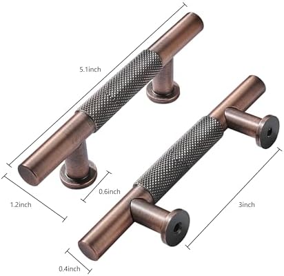 Khtumeware 10 Pack 3 Inch Drawer Handles Antique Copper Cabinet Pulls