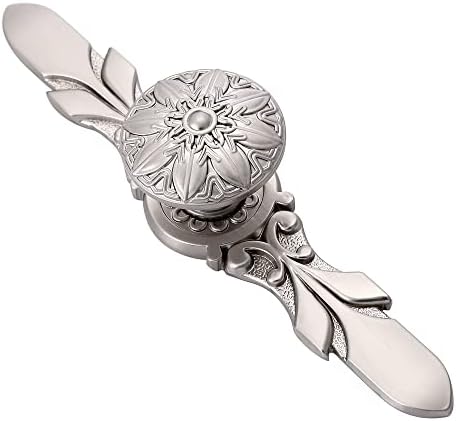 Modern Nickel Cabinet Knobs with Plates - 5 Pack