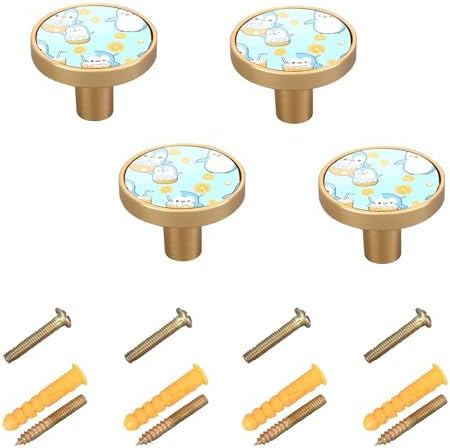 XC Blue Penguins 4 Pcs Cabinet Knobs