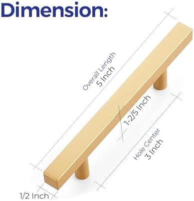 Ravinte 10-Piece Brass Cabinet Handle Set
