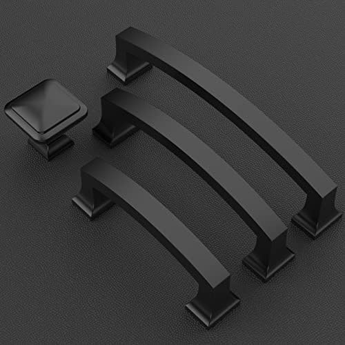 3 Inch Matte Black Cabinet Pulls 10 Pack