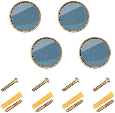 Customizable Blue-Green Linen Texture Door Drawer Pulls 4-Pack
