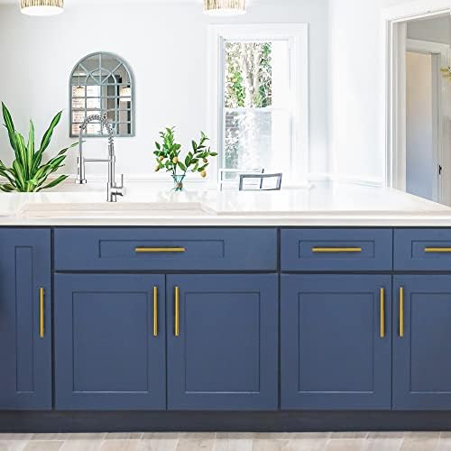 Secure and Aesthetic brushed brass 12-pack cabinet pulls
