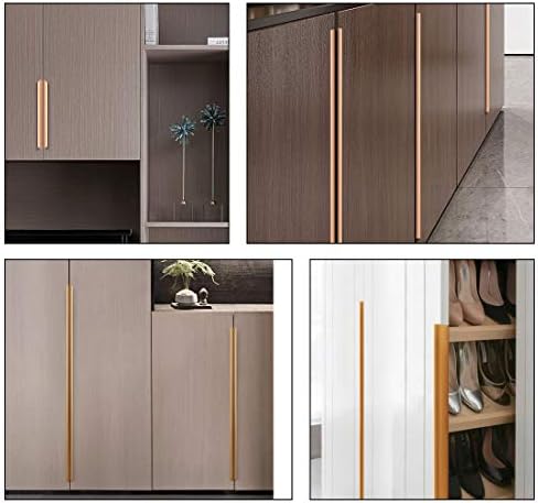 BokWin 6Pcs 80mm Modern Style Concealed Drawer Handles in Rose Gold