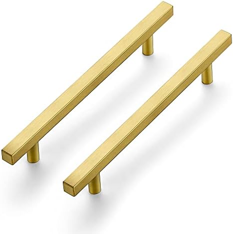 30 pack square cabinet pulls brushed brass stainless steel