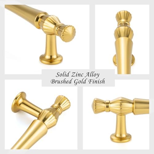 Beautiful 3-inch brushed Gold Cabinet Pulls Set of 10