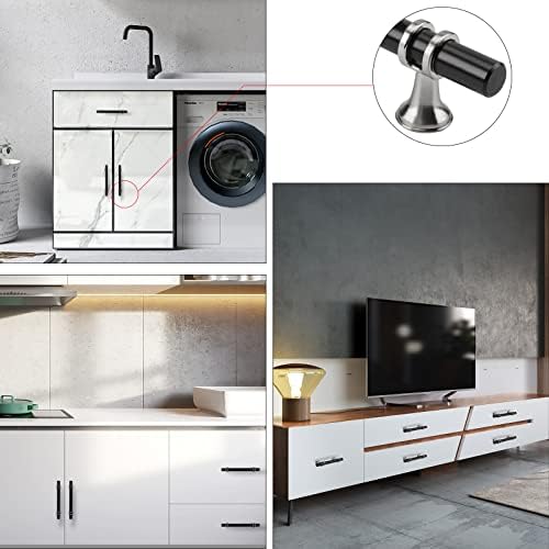 10-Piece Black Brushed Nickel Cabinet Handles for Rergy