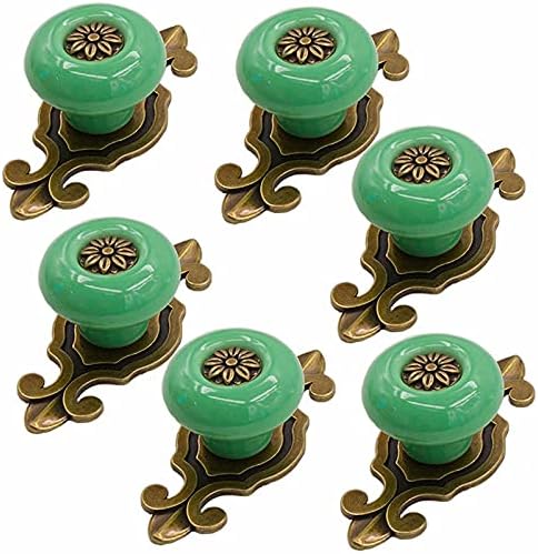 ANNURA Red Single-Hole Ceramic Drawer Knobs with Bronze Finish